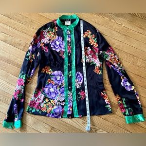 Dolce & Gabbana. Silk floral rhinestone button down. Excellent condition.